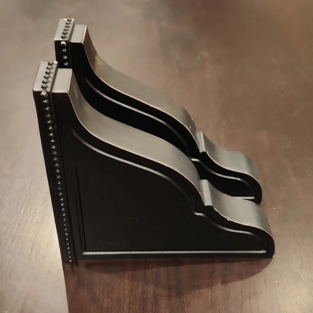 Pottery Barn Black Curved wooden shelf brackets